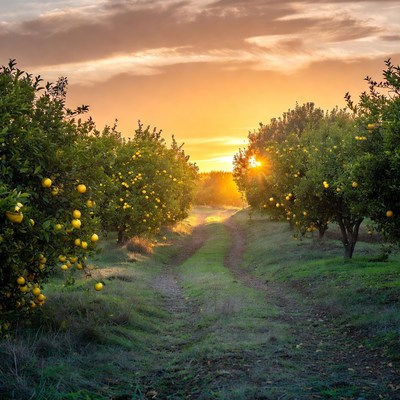 Sunset over Orange Grove Path