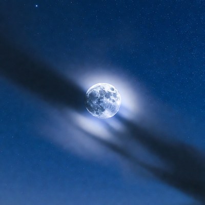 Full Moon with Cloud Streaks