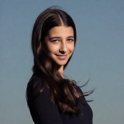 Smiling girl with long brown hair