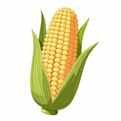 Fresh Corn Cob Illustration