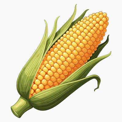 Fresh corn cob illustration