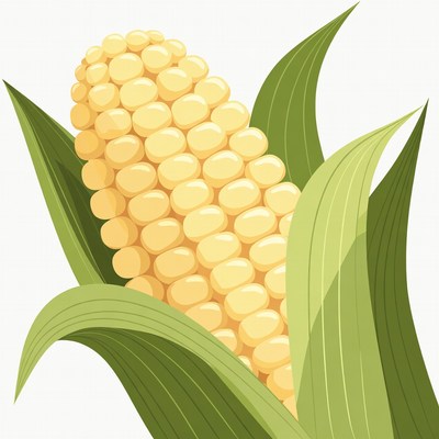 Corn cob with green husks