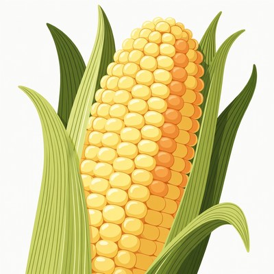 Fresh corn cob illustration