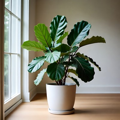 Fiddle Leaf Fig in White Pot