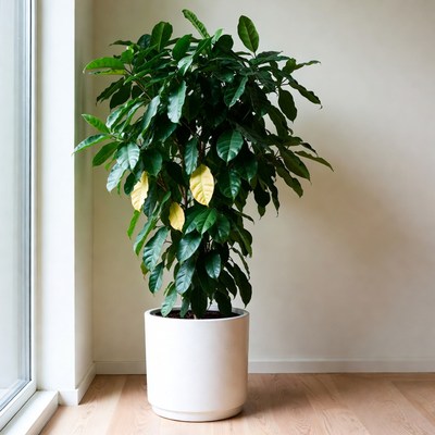 Ficus Plant in White Pot
