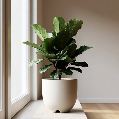 Fiddle Leaf Fig in White Pot