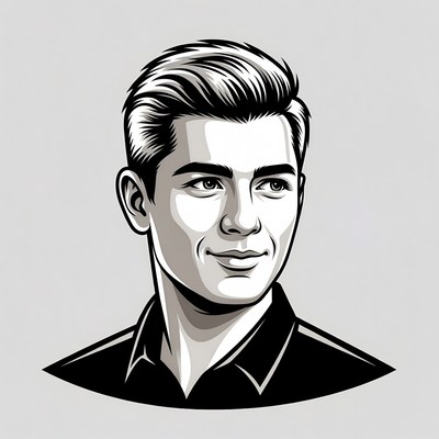 Handsome man with slicked hair illustration