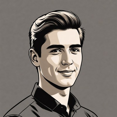 Young man smiling portrait illustration