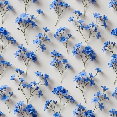 Blue Forget-Me-Not Flowers Pattern