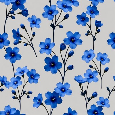 Blue Forget-Me-Not Flowers Pattern