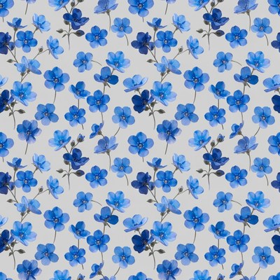 Blue Forget-Me-Not Flowers Seamless Pattern