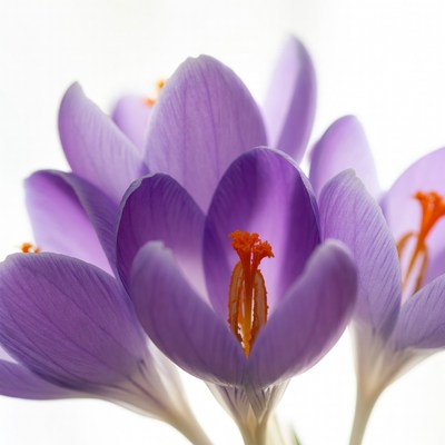 Purple Crocus Flowers Blooming