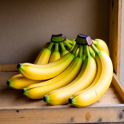 Bunch of ripe yellow bananas