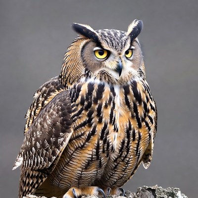 Great Horned Owl on perch