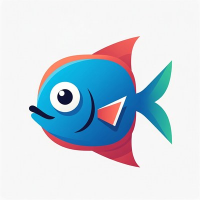 Cartoon blue fish illustration