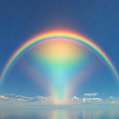 Vibrant Rainbow over Calm Water