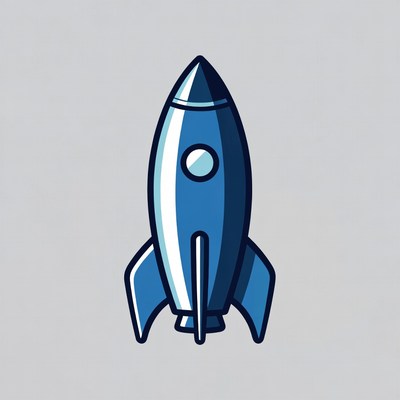 Blue Rocket Clipart