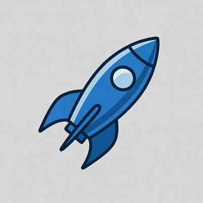 Blue Rocket Clipart