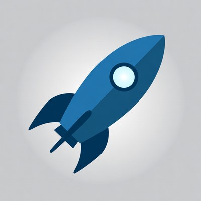 Blue Rocket Illustration
