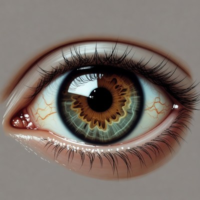 Detailed hazel eye close-up