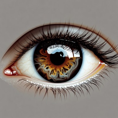 Detailed Brown Human Eye Closeup