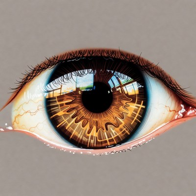 Close-up of detailed brown eye