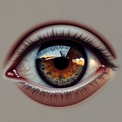 Close-up of detailed brown eye