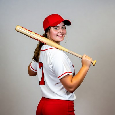 Girl holding baseball bat