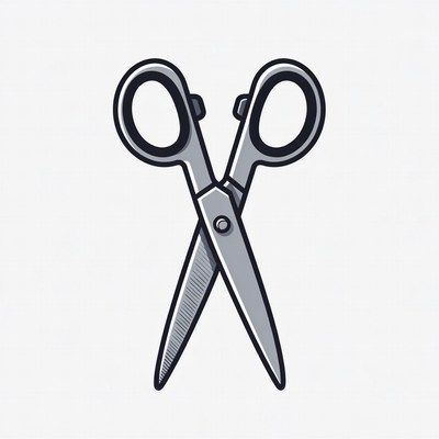 Scissors illustration on white background