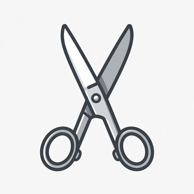 Open Scissors Illustration
