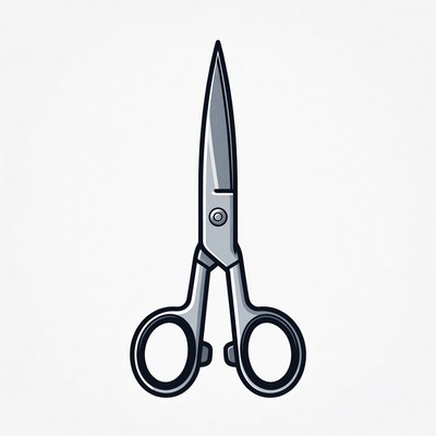 Silver Scissors Illustration