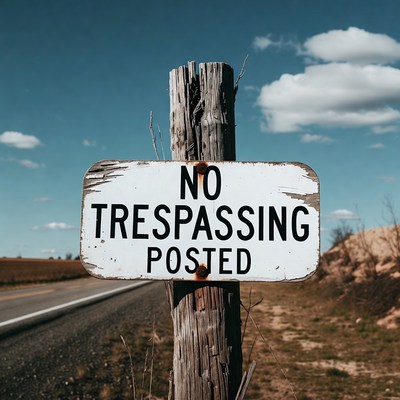 No Trespassing Posted Sign