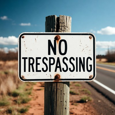No Trespassing Sign on Post