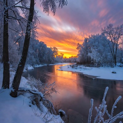 Snowy River at Sunset