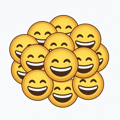 Cluster of Smiling Yellow Emojis