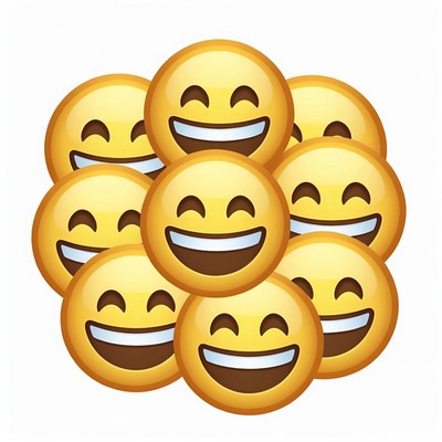 Cluster of Smiling Yellow Emojis