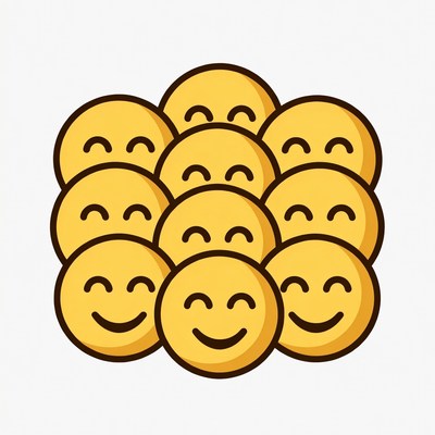 Stack of Happy Yellow Emojis