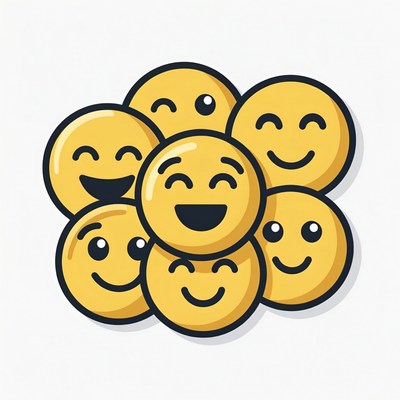 Group of Smiling Yellow Emojis