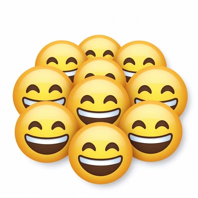 Cluster of Smiling Yellow Emojis