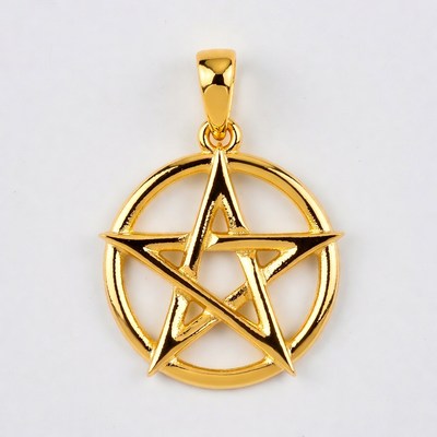 Gold Pentagram Pendant Necklace
