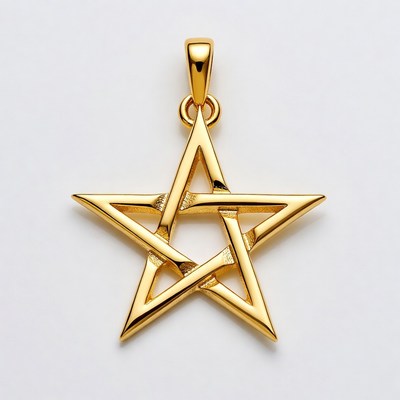 Gold Pentagram Pendant Necklace