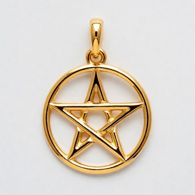 Gold Pentagram Pendant Necklace