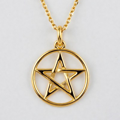 Gold Pentagram Necklace Pendant