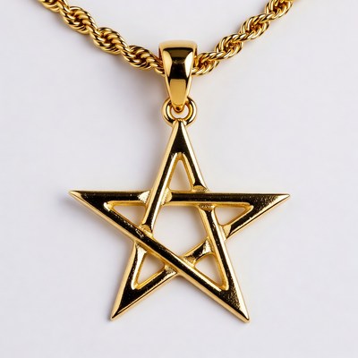 Gold Star of David Necklace