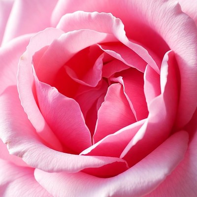 Closeup Pink Rose Bloom