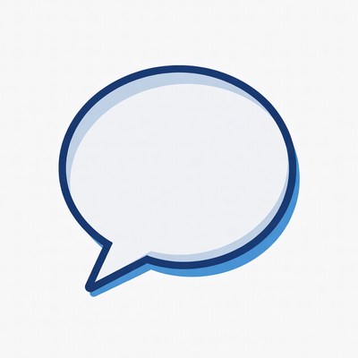 Empty Blue Speech Bubble