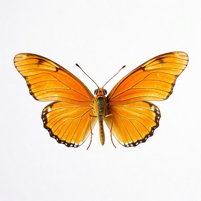 Orange Butterfly on White Background