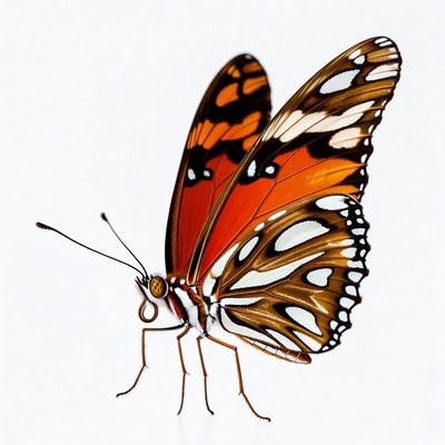 Orange and Black Butterfly Wings Spread