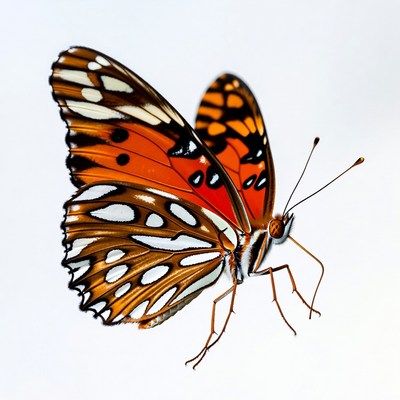 Orange butterfly with white spots