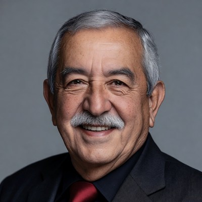 Smiling elderly man in suit